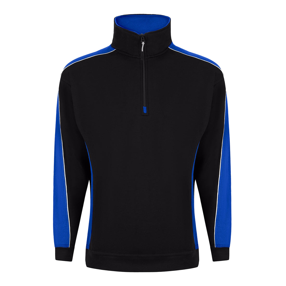 Orn Avocet Quarter Zip Sweatshirt - Black - Royal - 1288 - Black - Royal - Customisable Sweatshirts &amp; Hoodies