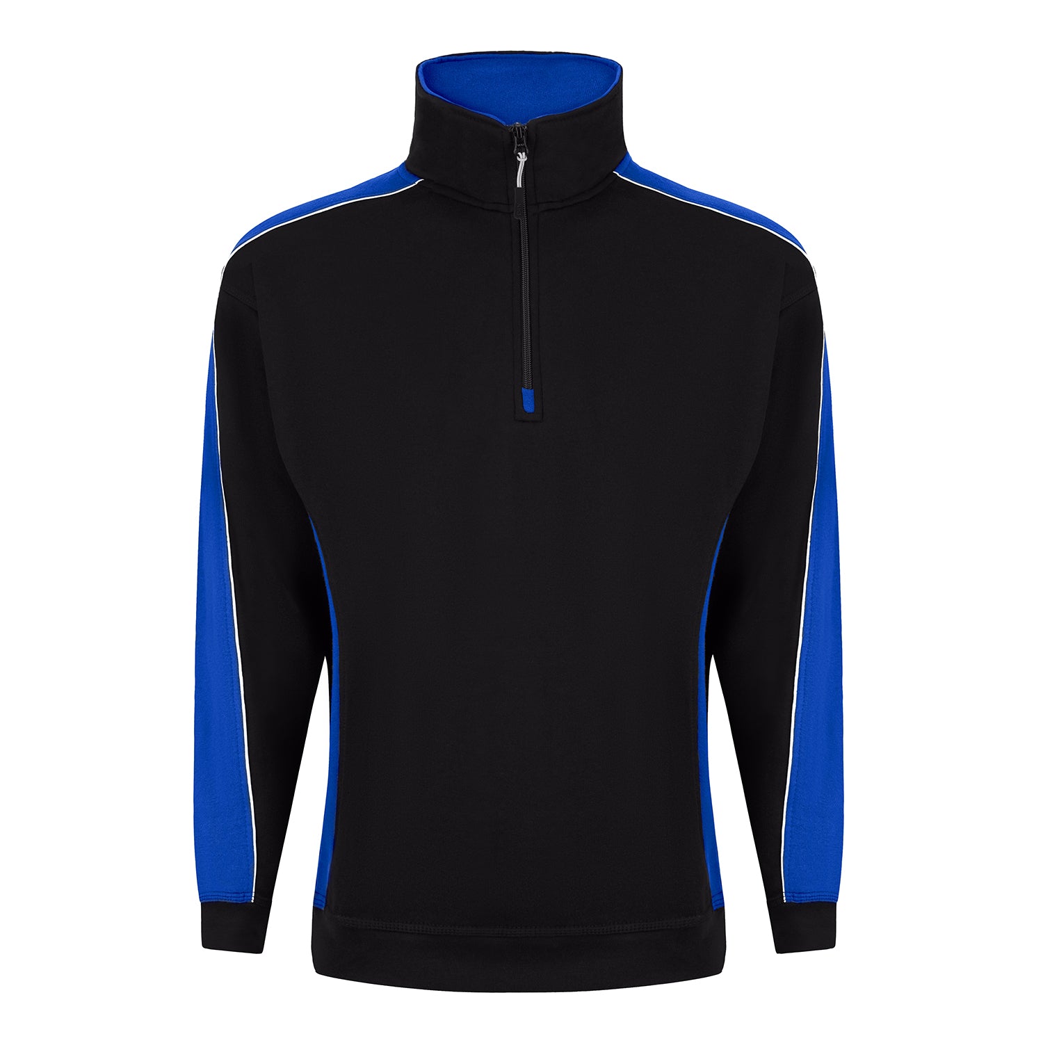 Orn Avocet Quarter Zip Sweatshirt - Black - Royal - 1288 - Black - Royal - Customisable Sweatshirts &amp; Hoodies