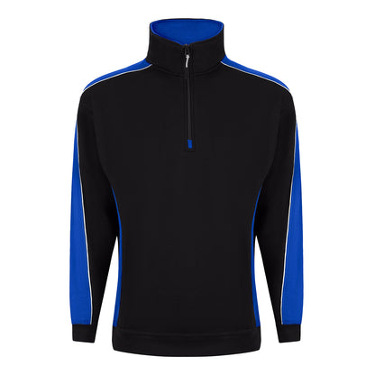 Orn Avocet Quarter Zip Sweatshirt - Black - Royal - 1288 - Black - Royal - Customisable Sweatshirts &amp; Hoodies