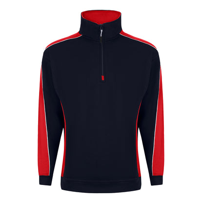 Orn Avocet Quarter Zip Sweatshirt - Navy - Red - 1288 - Navy - Red - Customisable Sweatshirts &amp; Hoodies