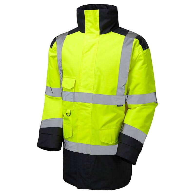 Leo Tawstock ISO 20471 Class 3 Anorak Jacket A01 - Yellow Navy - Customisable Jackets