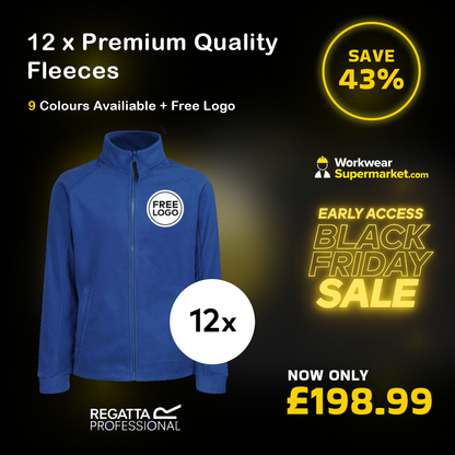 12 x Premium Quality Regatta Fleeces + Free Stitched Logo - RG122