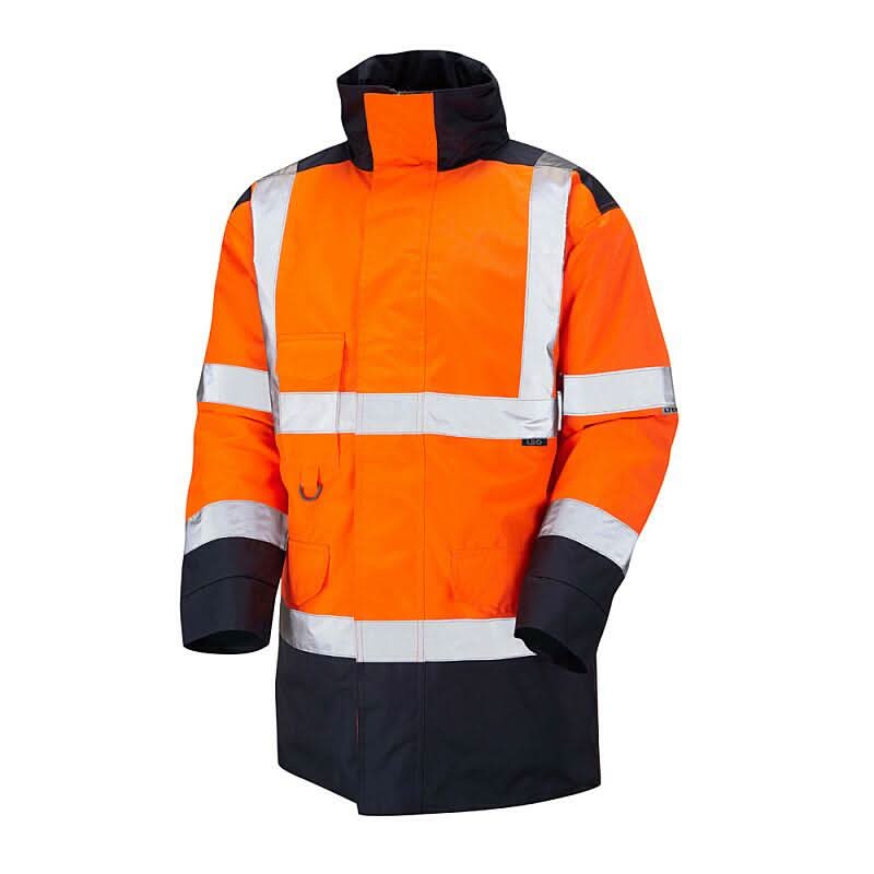 Leo Tawstock ISO 20471 Class 3 Anorak Jacket A01 - Orange Navy - Customisable Jackets