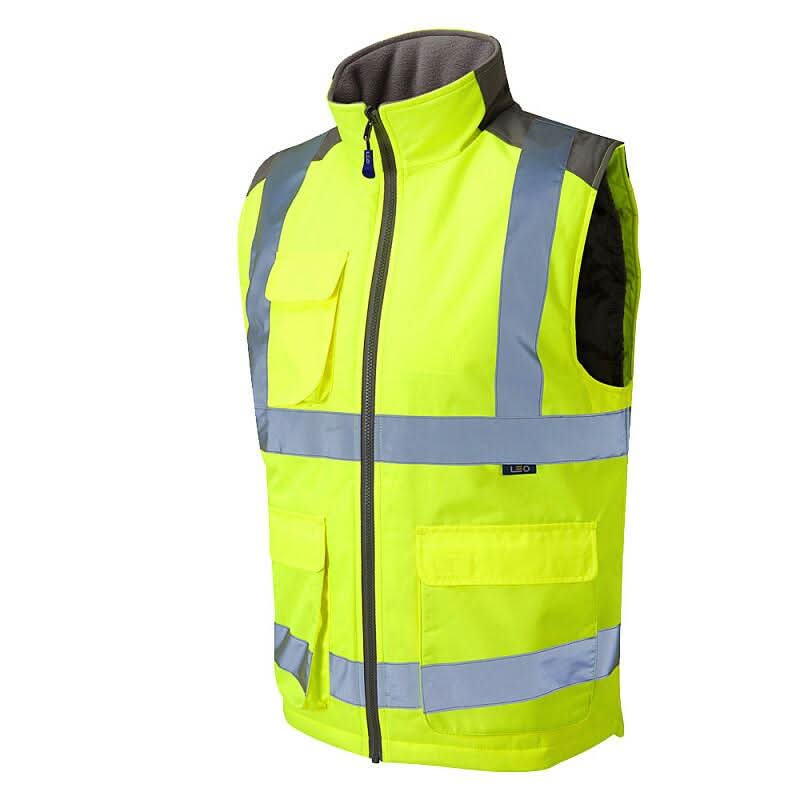 Leo Torrington ISO 20471 Class 2 Bodywarmer BW01 - Yellow - Customisable Hi-Vis Bodywarmers