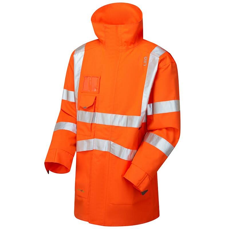 Leo Clovelly ISO 20471 Class 3 Breathable Executive Anorak Jacket A04 - Orange - Customisable Jackets