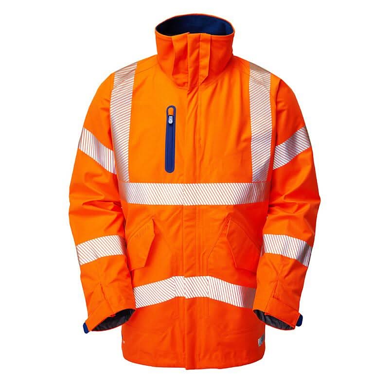 Leo Marisco ISO 20471 Class 3 High Performance Waterproof Anorak Jacket A20 - Orange - Customisable Jacket
