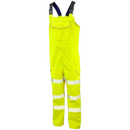 Leo Northam ISO 20471 Class 2 EcoViz 10K Breathable Bib Brace BB01 - Yellow - Customisable Hi-Vis Overalls