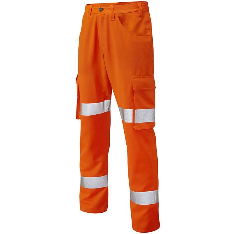 Leo Yelland ISO 20471 Class 1 Lightweight Cargo Trouser CT03 - Orange - Customisable Trousers