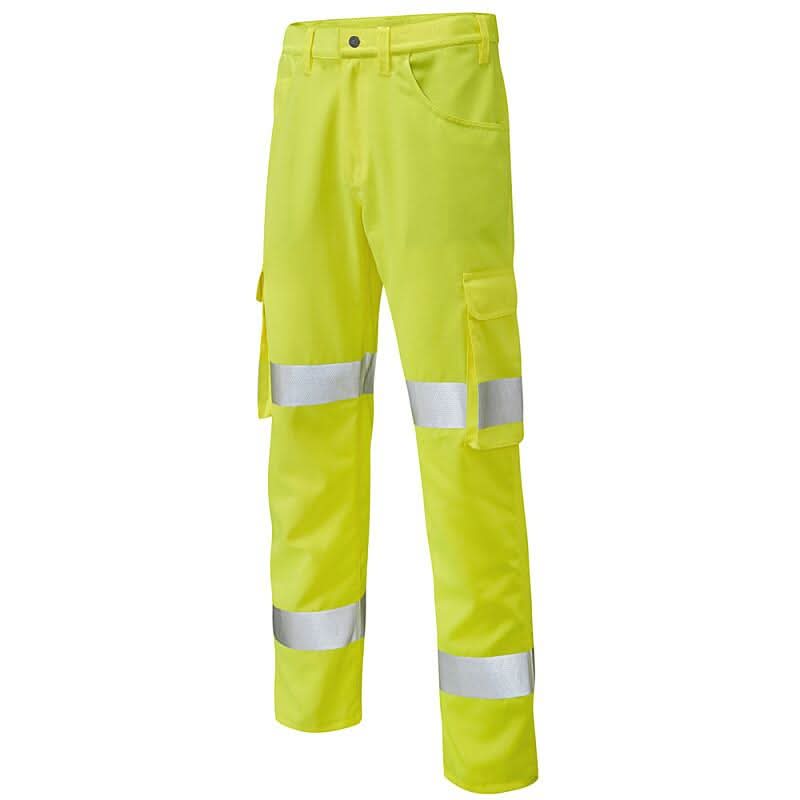 Leo Yelland ISO 20471 Class 1 Lightweight Cargo Trouser CT03 - Yellow - Customisable Trousers