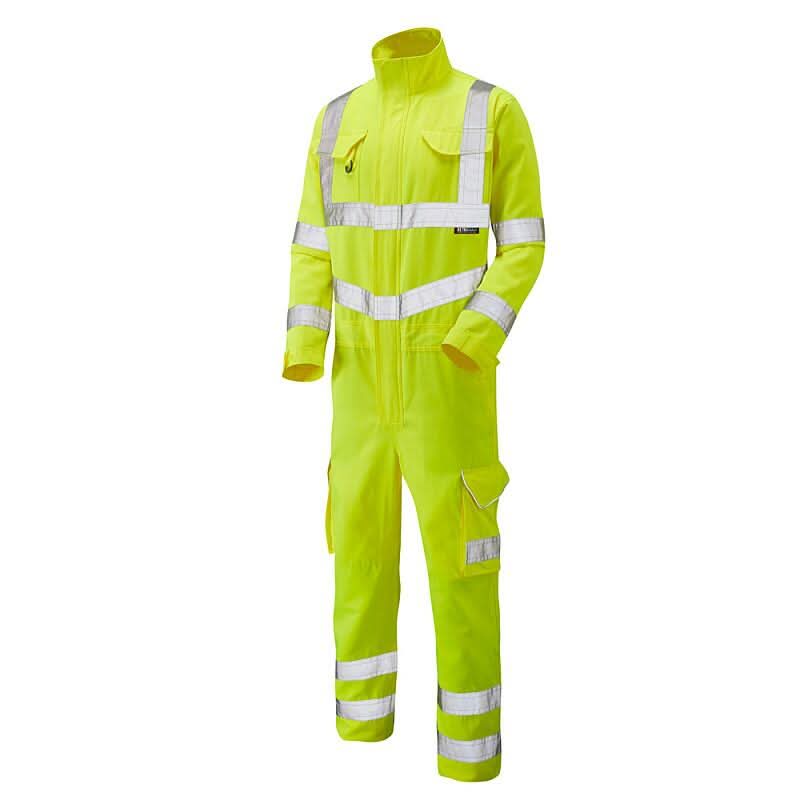 Leo Molland ISO 20471 Class 3 PolyCotton Coverall CV01 - Yellow - Customisable Coveralls