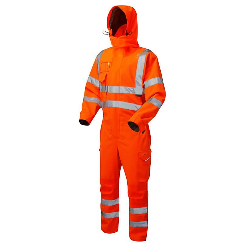 Leo Watertown ISO 20471 Class 3 EcoViz 10KX Stretch Coverall CV02 - Orange - Customisable Coveralls