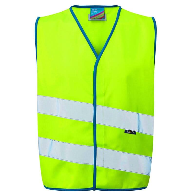 Leo Neonstars EN 1150 Childrens Waistcoat CW01 - Lime - Customisable HV Vest