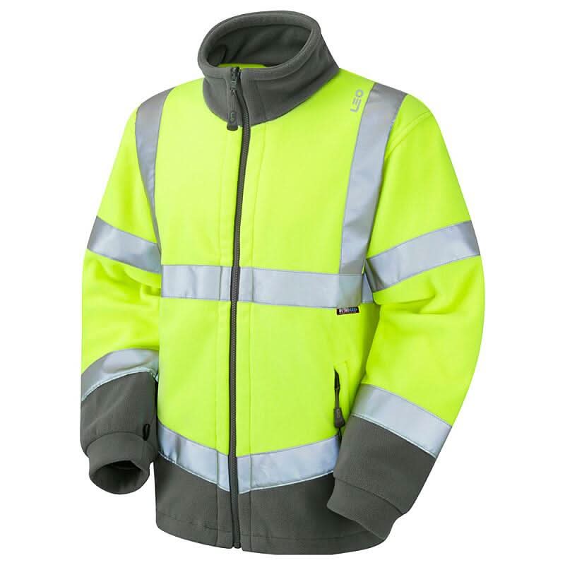 Leo Hartland ISO 20471 Class 3 Fleece Jacket F01 - Yellow - Customisable Jackets