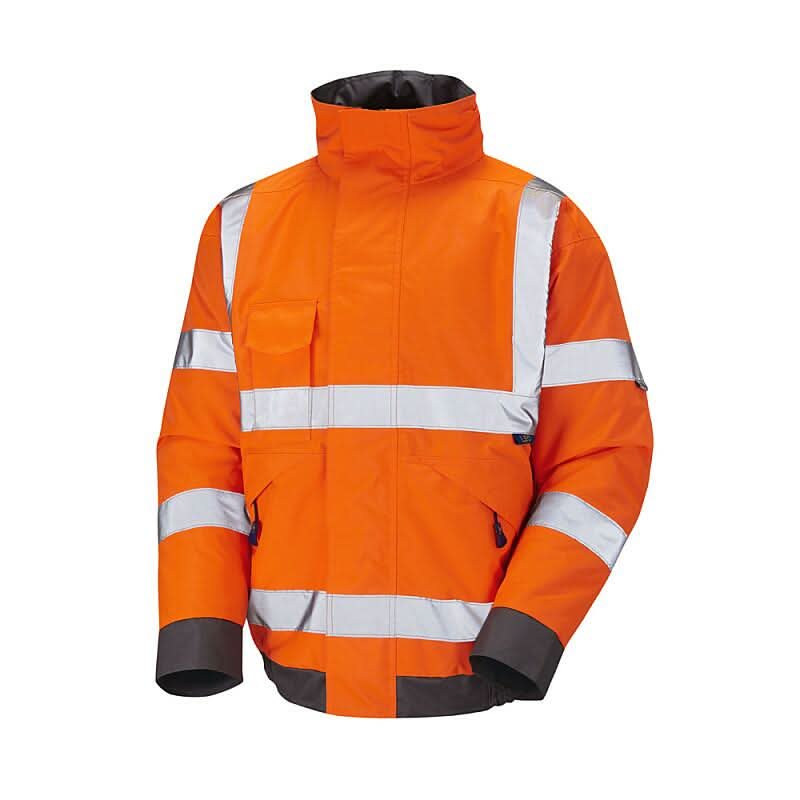 Leo Chivenor ISO 20471 Class 3 Bomber Jacket J01 - Orange - Customisable Jackets