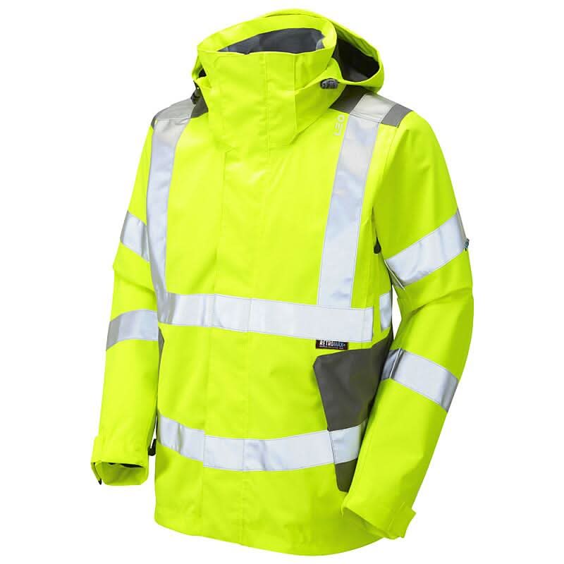 Leo Exmoor ISO 20471 Class 3 Breathable Jacket J04 - Yellow - Customisable Jacket