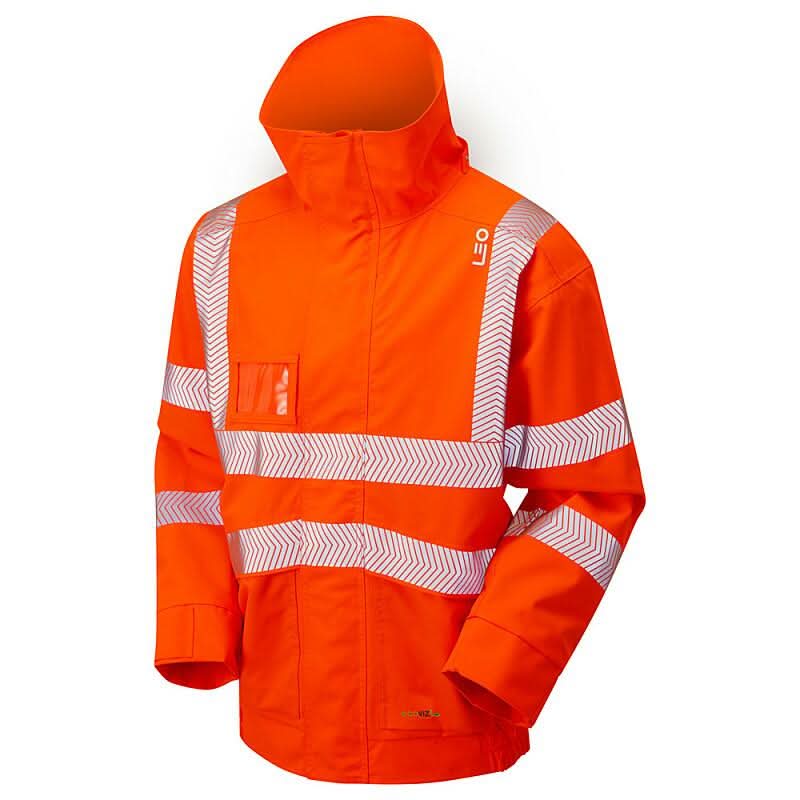 Leo Dartmoor ISO 20471 Class 3 EcoViz 10K Breathable Bomber Jacket J05 - Orange - Customisable Jackets