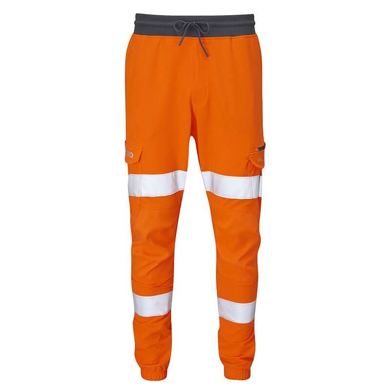 Leo Workwear Hawkridge Class 1 Hi-Viz Jog Trouser JT01 - Orange - Customisable Joggers