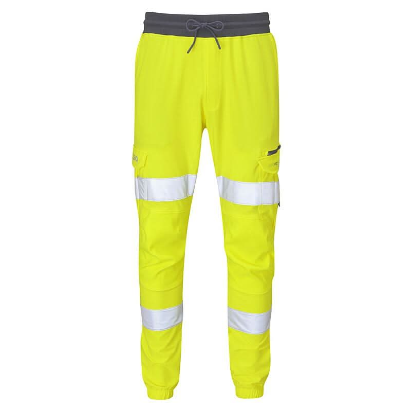 Leo Workwear Hawkridge Class 1 Hi-Viz Jog Trouser JT01 - Yellow - Customisable Joggers