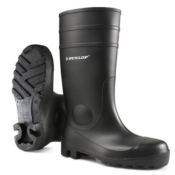 Dunlop Protomaster Full Safety Pvc Wellingtons - Black - Customisable Wellingtons
