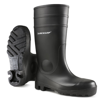 Dunlop Protomaster Full Safety Pvc Wellingtons - Black - Customisable Wellingtons