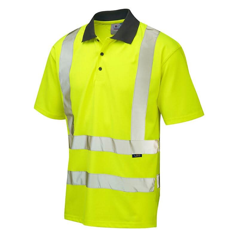 Leo Rockham ISO 20471 Class 2 Coolviz EcoVizRP Polo Shirt P02 - Yellow - Customisable Polos