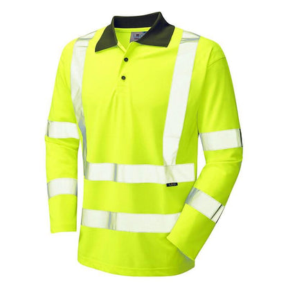 Leo Woolsery ISO 20471 Class 3 Coolviz EcoVizRP Sleeved Polo Shirt P06 - Yellow - Customisable Polos