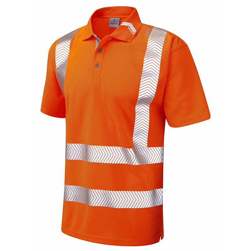 Leo Broadsands ISO 20471 Class 2 Coolviz Ultra Polo Shirt P09 - Orange - Customisable Polos