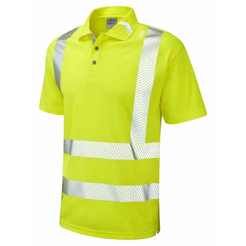 Leo Broadsands ISO 20471 Class 2 Coolviz Ultra Polo Shirt P09 - Yellow - Customisable Polos