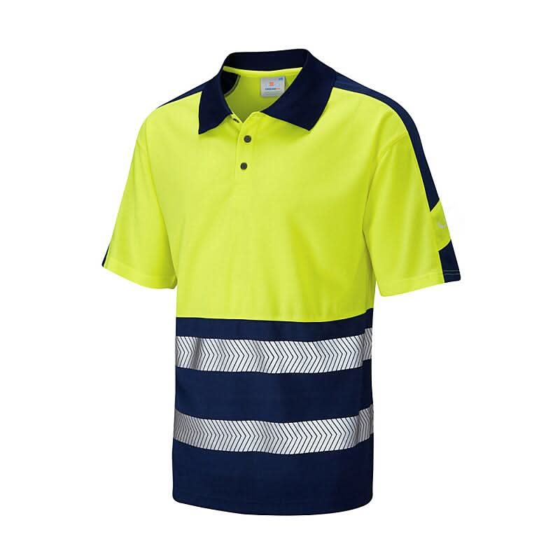 Leo Watersmeet ISO 20471 Class 1 Dual Colour Coolviz Plus Polo Shirt p10 - Yellow Navy - Customisable Polos