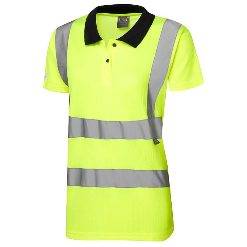 Leo LANA ISO 20471 Cl 2 Comfort Womens Polo Shirt PL01 - Yellow - Customisable Polos