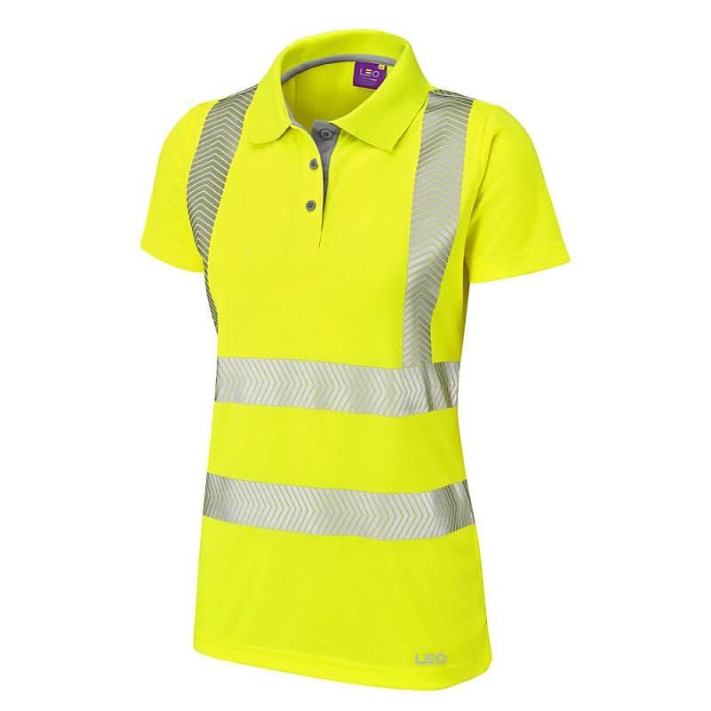 Leo Pippacott ISO 20471 Class 2 Coolviz Ultra Womens Polo Shirt PL03 - Yellow - Customisable Polos