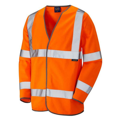 Leo Shirwell ISO 20471 Class 3 Sleeved Waistcoat S01 - Orange - Customisable Hi-Vis Vest