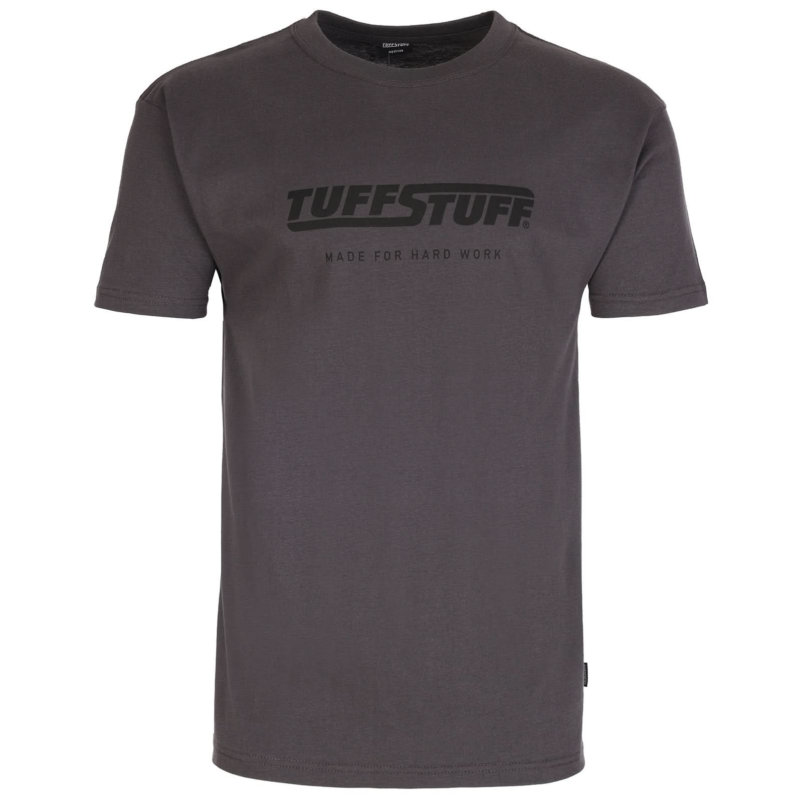 TUFFSTUFF LOGO T SHIRT - 155 - GREY - Customisable Tops