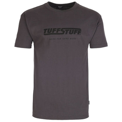 TUFFSTUFF LOGO T SHIRT - 155 - GREY - Customisable Tops