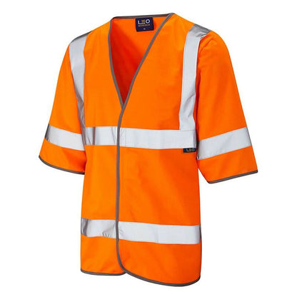 Leo Gorwell ISO 20471 Class 3 Half Sleeve Waistcoat S02 - Orange - Customisable Hi-Vis Vest