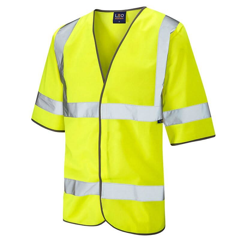 Leo Gorwell ISO 20471 Class 3 Half Sleeve Waistcoat S02 - Yellow - Customisable HV Vest
