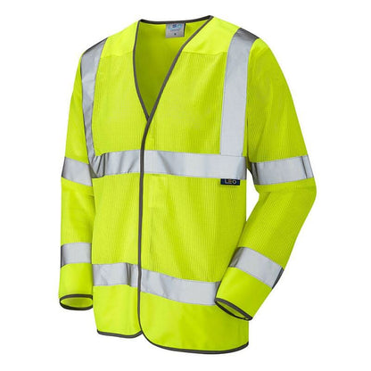 Leo Fremington ISO 20471 Class 3 Coolviz Sleeved Waistcoat S04 - Yellow - Customisable Hi-Vis Vest