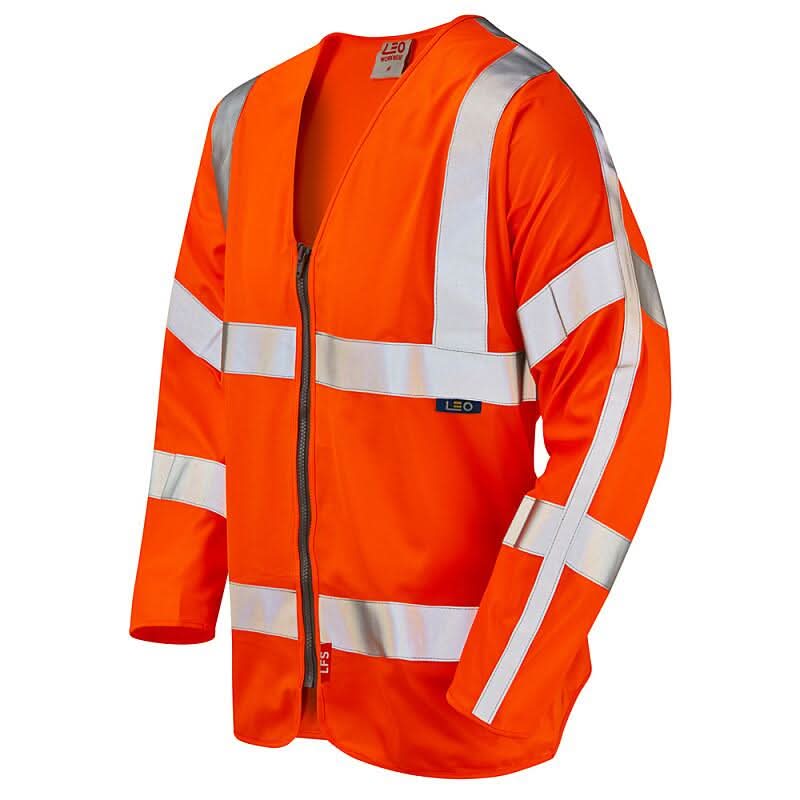 Leo Merton ISO 20471 Class 3 LFS Sleeved Waistcoat S15 - Orange - Customisable HV Vest
