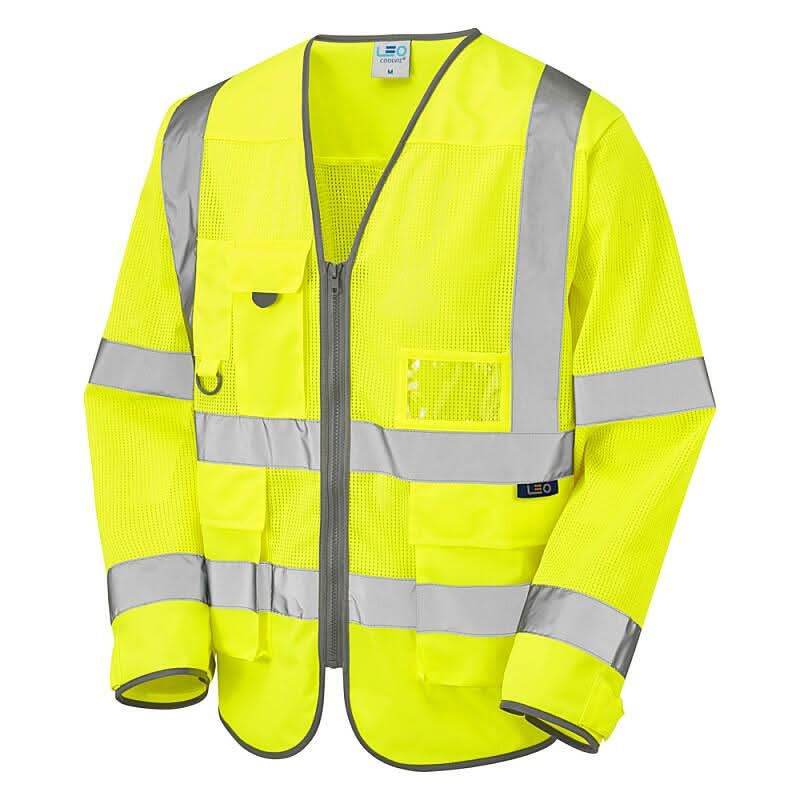 Leo Burrington ISO 20471 Class 3 Coolviz Sleeved Superior Waistcoat S20 - Yellow - Customisable HV Vest