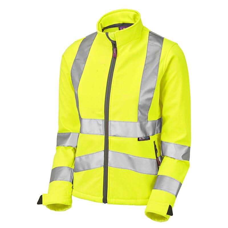 Leo Honeywell ISO 20471 Class 2 Womens Softshell Jacket SJL01 - Yellow - Customisable Softshell Jacket