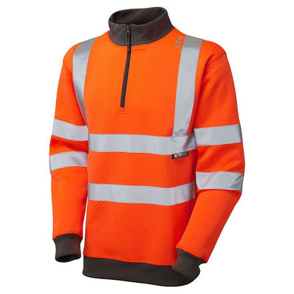 Leo Brynsworthy ISO 20471 Class 3 14 Zip Sweatshirt SS01 - Orange - Customisable Sweatshirts