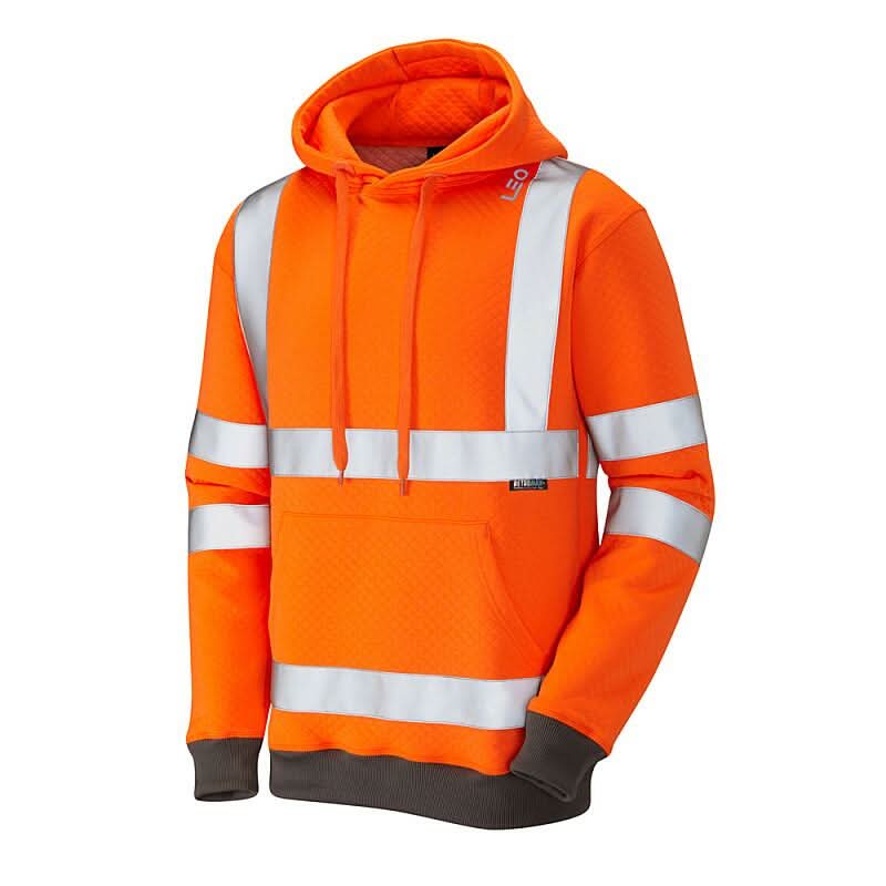 Leo Goodleigh ISO 20471 Class 3 Hooded Sweatshirt SS04 - Orange - Customisable Sweatshirts