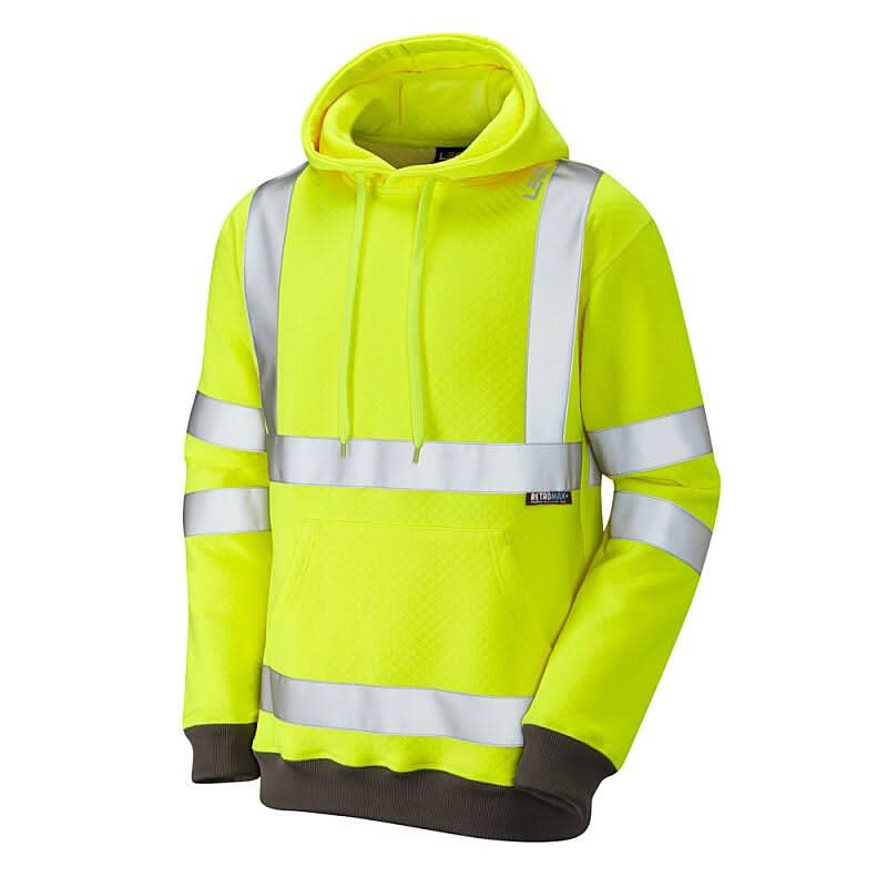 Leo Goodleigh ISO 20471 Class 3 Hooded Sweatshirt SS04 - Yellow - Customisable Sweatshirts