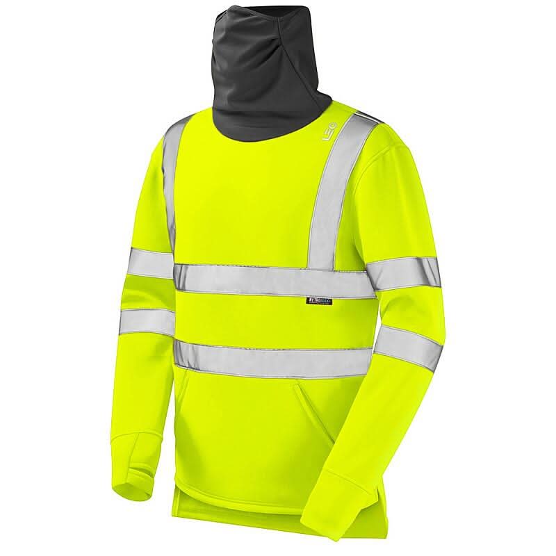 Leo COMBESGATE ISO 20471 Class 3 Snood Sweatshirt SS06 - Yellow - Customisable Sweatshirts
