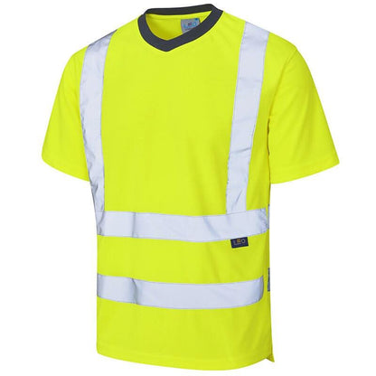 Leo Braunton ISO 20471 Class 2 Coolviz EcoVizRP T Shirt T02 - Yellow - Customisable Hi-Vis T-Shirts