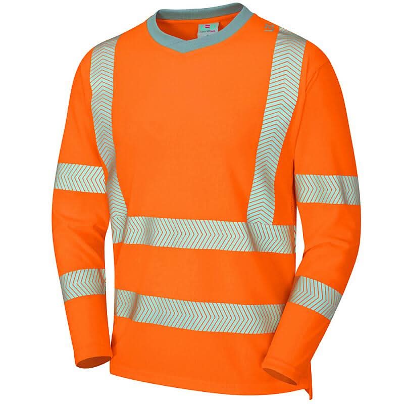 Leo Capstone ISO 20471 Class 3 Coolviz Plus Sleeved T Shirt T08 - Orange - Customisable Hi-Vis T-Shirts