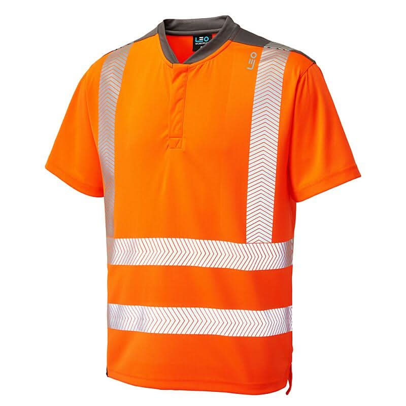 Leo Putsborough ISO 20471 Class 2 Performance T Shirt T12 - Orange - Customisable Hi-Vis T-Shirts