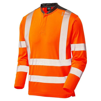 Leo Watermouth ISO 20471 Class 3 Performance Sleeved T Shirt T13 - Orange - Customisable Hi-Vis T-Shirts