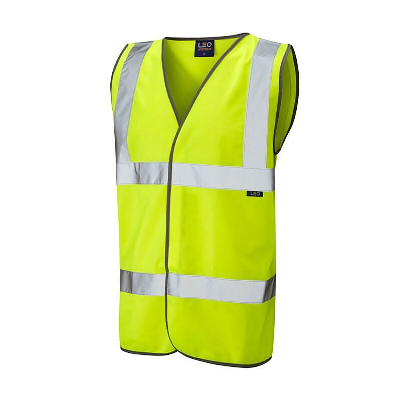 Leo Tarka ISO 20471 Class 2 Waistcoat W01 - Yellow - Customisable HV Vest