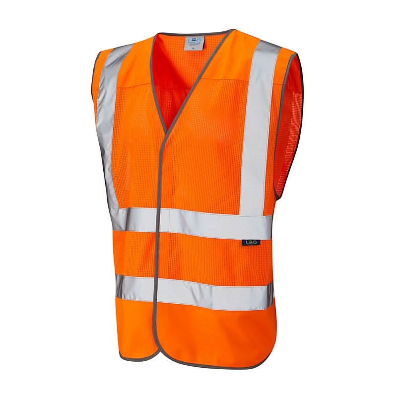 Leo Arlington ISO 20471 Class 2 Coolviz Waistcoat W04 - Orange - Customisable HV Vest